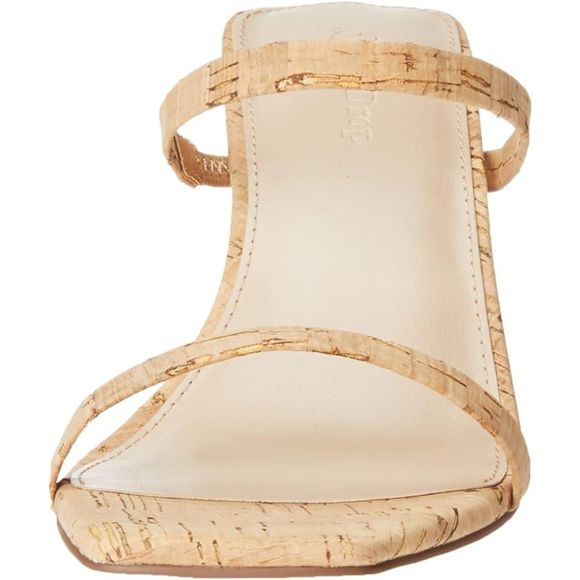 Women's Avery Square Toe Two Strap High Heeled Cork Sandal - Picture 2 of 7